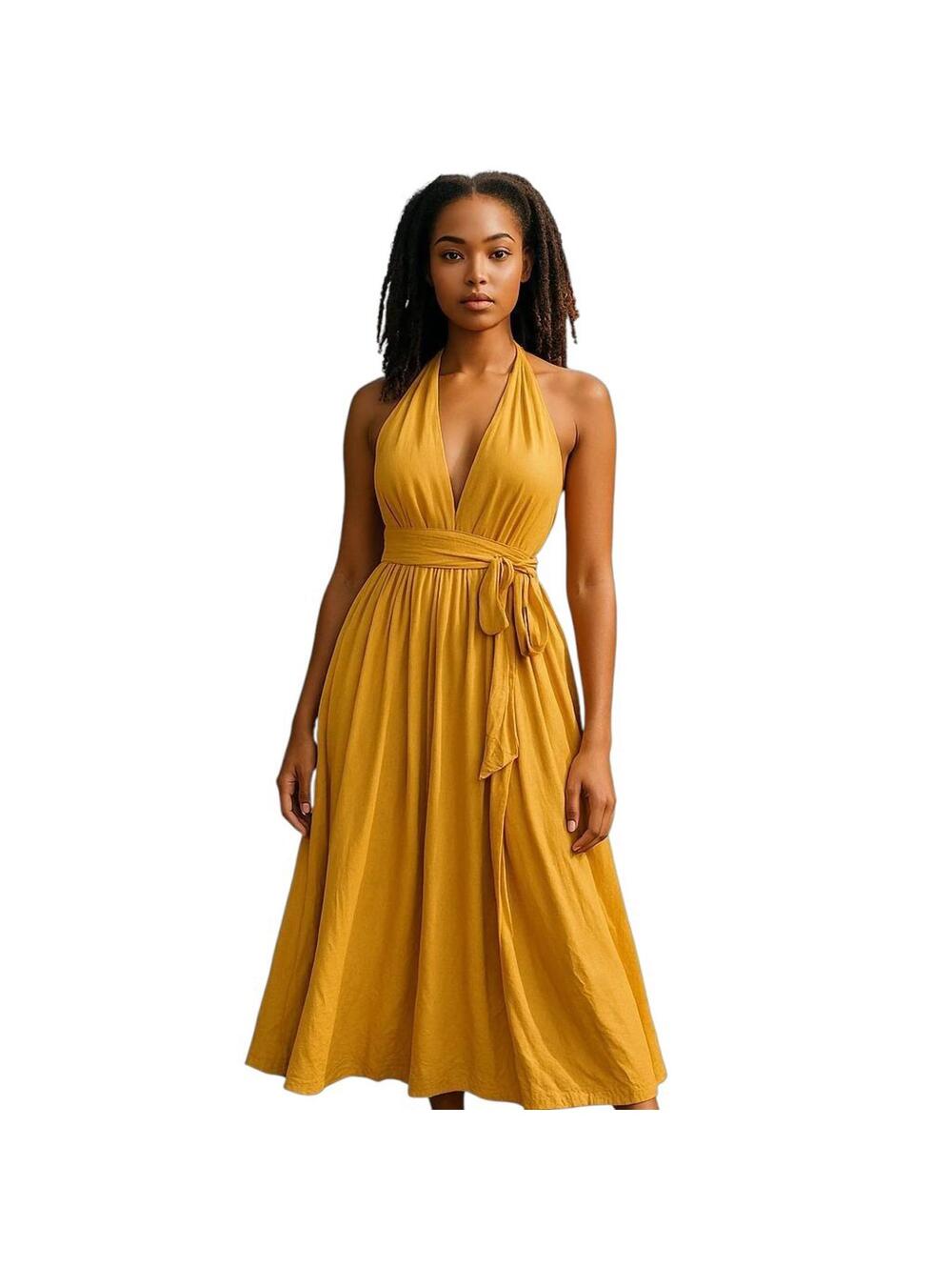 Lulus Heavenly Hues Marigold Yellow Maxi Adjustable Boho